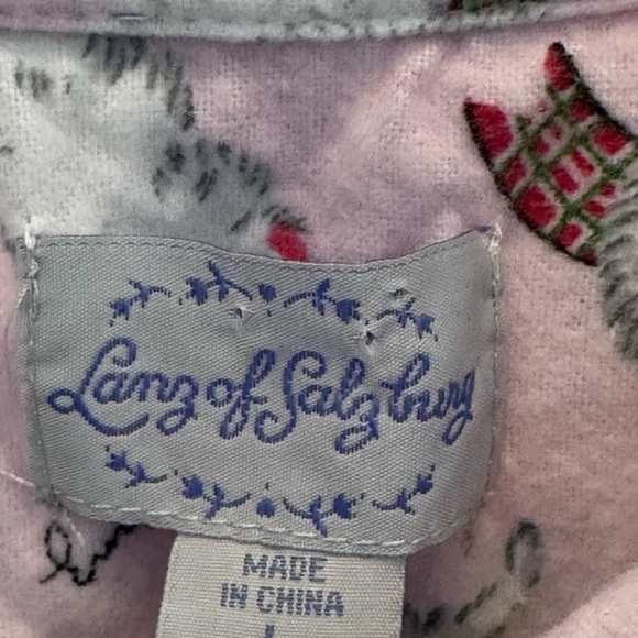 Lanz Of Salzburg Pink Flannel Kittens Cats Nightgown Peter Pan Collar Large - Picture 2 of 9